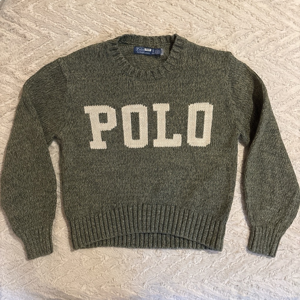 Polo Ralph Lauren Logo Green Sweater XS